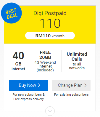 瘋了！ Digi 最新 Postpaid 每月只需 RM50 就提供 10GB 上網 Data；RM80 月費提供 20GB Data & 無限通話！ 3
