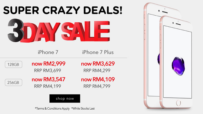 限時3日促銷：蘋果 iPhone 7 / 7 Plus 又便宜賣啦；128GB 款式最低從 RM2,999 起！ 1