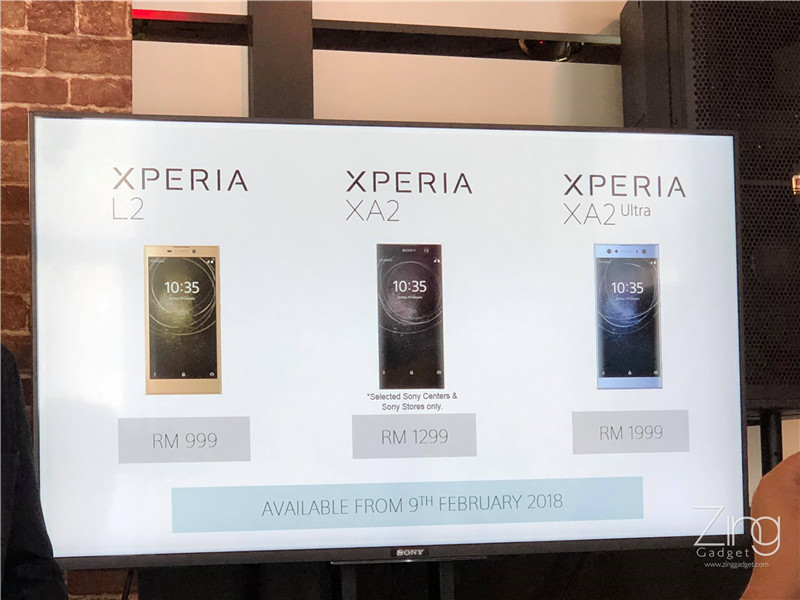 【馬來西亞】Sony Xperia XA2、XA2 Ultra、L2 正式發布；售價從 RM999 起；1月20日預購開跑；2月9日開賣！ 4