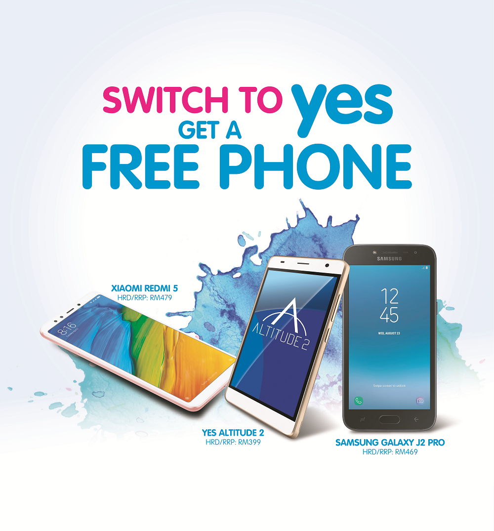 開齋節有獎競賽：YES 將在30天內送出30部新手機；簽購 RM48 後付配套直接免贈新手機！ 2