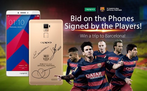 The R7 Plus FC Barcelona Edition features the club’s insignia as well as a special wallpaper