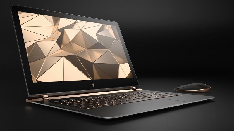 HP Spectre 13.3 right facing paired with wireless mouse