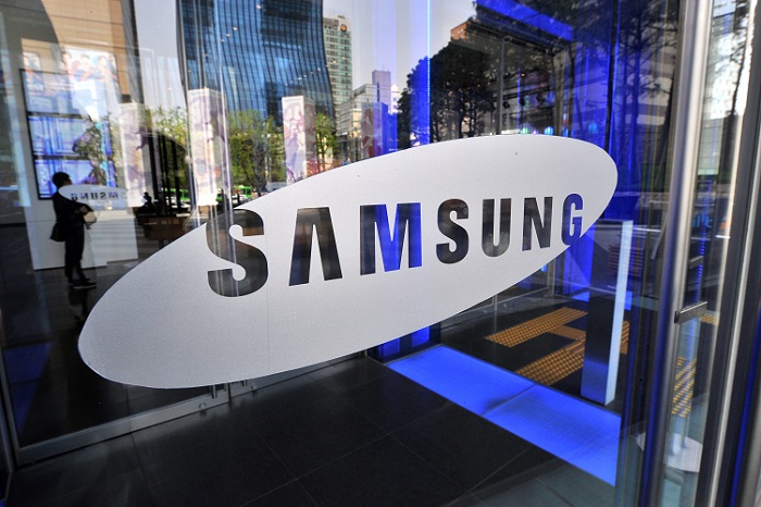 A logo of Samsung Electronics is seen on