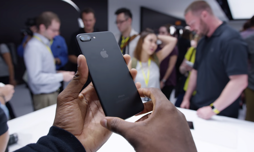 and this is the larger 55 inch iphone 7 plus model in the same matte black color