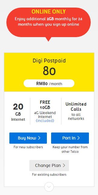 How to change digi postpaid plan