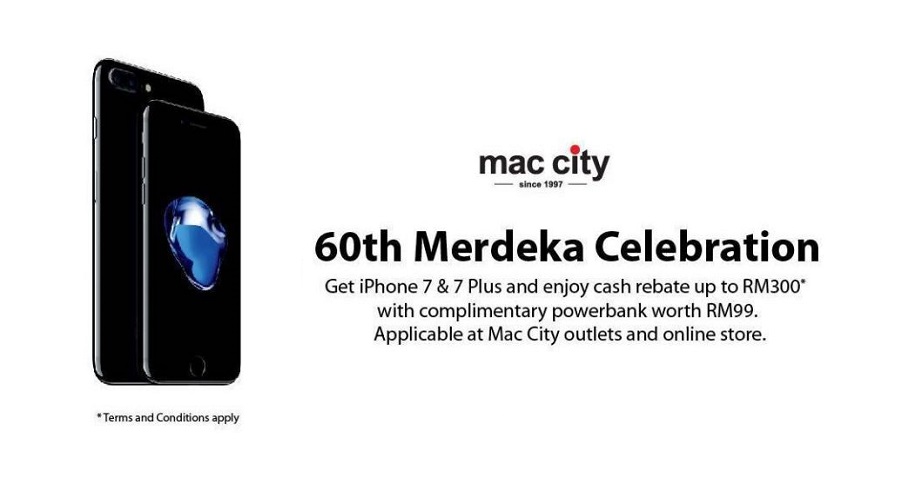 Mac City 60th Merdeka Celebration iPhone 7 with RM300 Cash Rebate