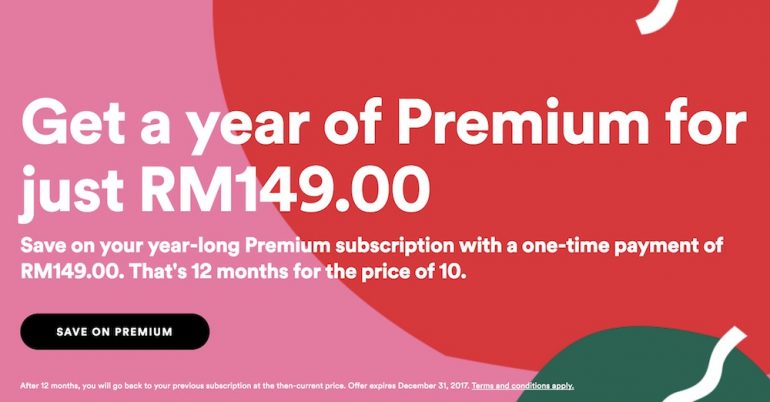 Spotify One Year Premium Subscription Promotion