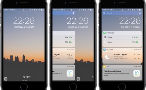 iOS 10 Widgets date space gray iPhone screenshot 001