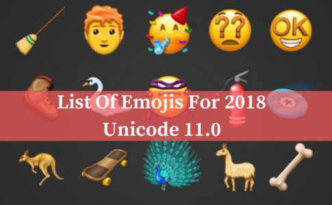 List Of Emojis For 2018 Unicode 11.0