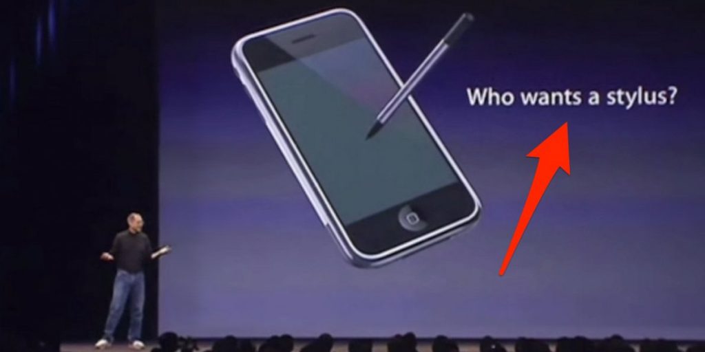 apple is selling a 100 stylus for the ipad pro something steve jobs never wanted on the iphone