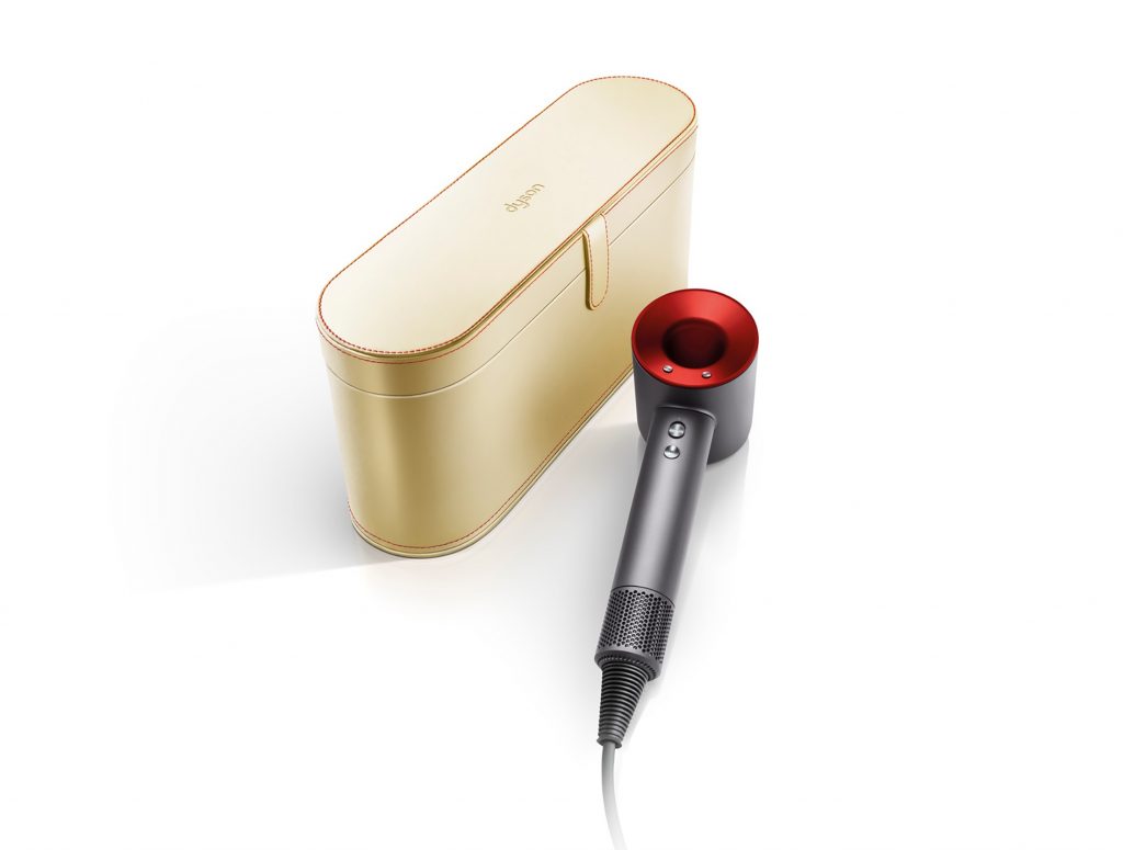 Dyson Supersonic hair dryer Iron Red w Gold Case 2