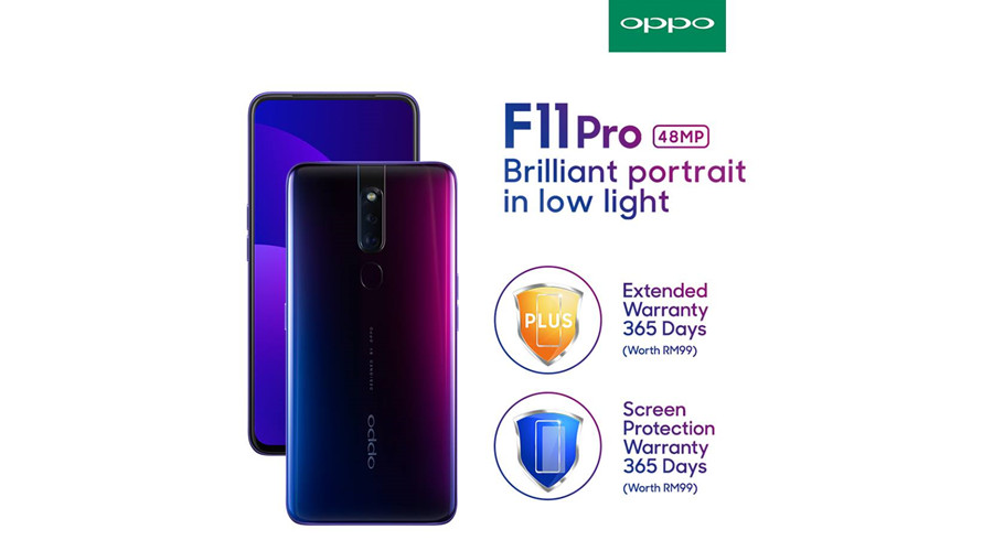 Get your OPPO F11 Pro before 30th April to enjoy Extended Warranty and Screen Protection Warranty for Free 副本