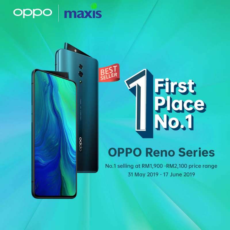 OPPO Reno ranked No.1 best selling smartphone in major telco stores 3