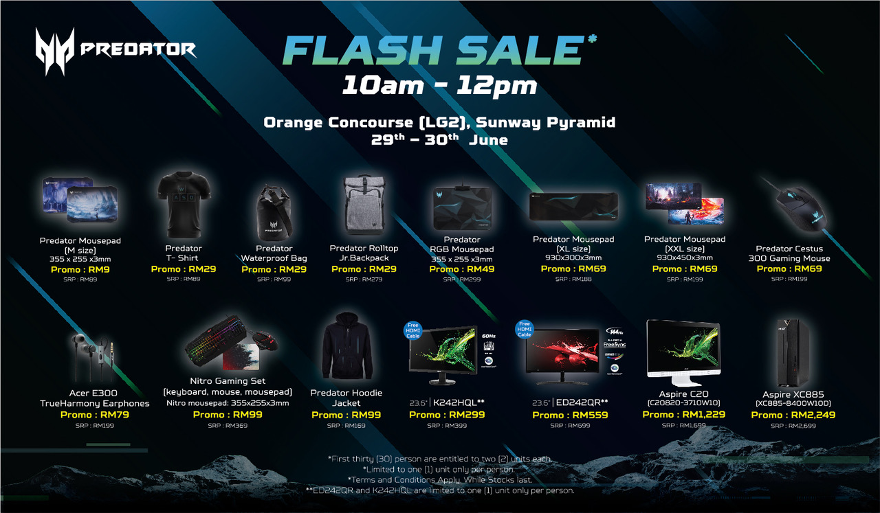 Predator Roadshow 2019 Flash Sales