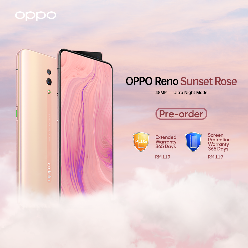 The long awaited OPPO Reno Sunset Rose will be available for pre order tomorrow