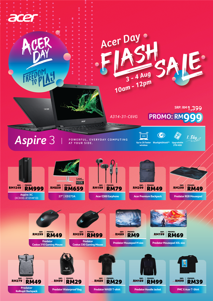 190729 Acer Day Flash Sale and Roadshow Promo Brochure