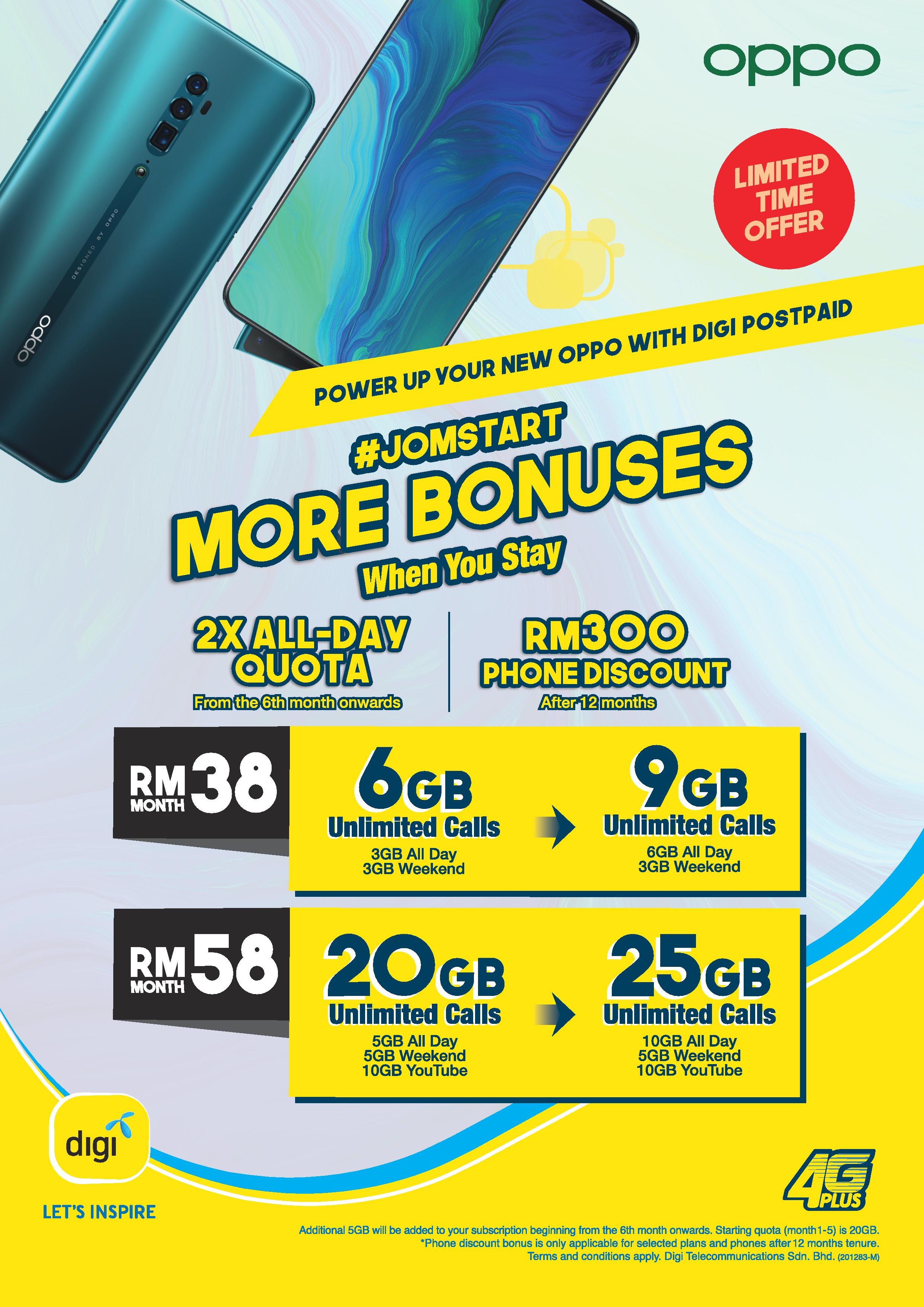 Power Up Your OPPO With Digi Postpaid At OPPO Concept Store for Shocking Deals and Discounts
