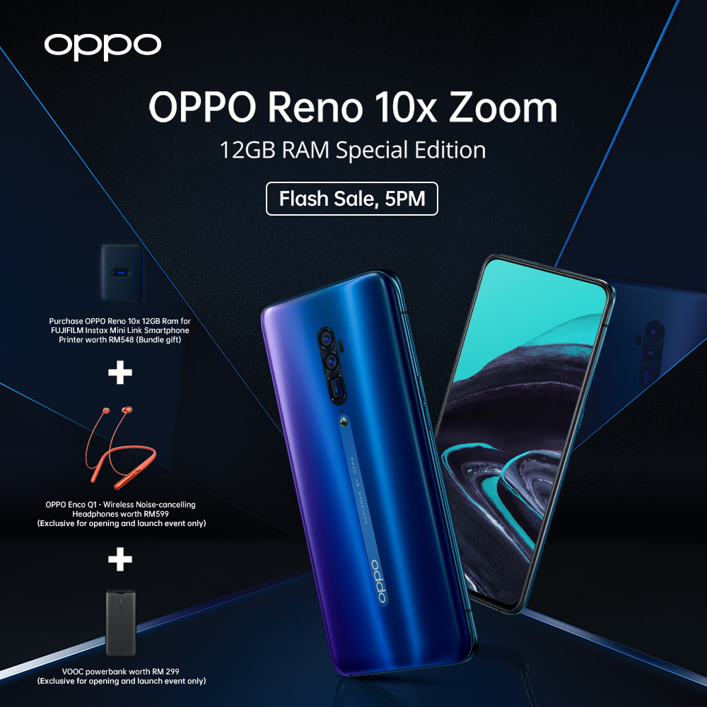 OPPO Reno 10x Zoom 12 GB RAM gifts worth RM 1446
