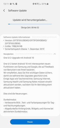 galaxy s10 android 10 download