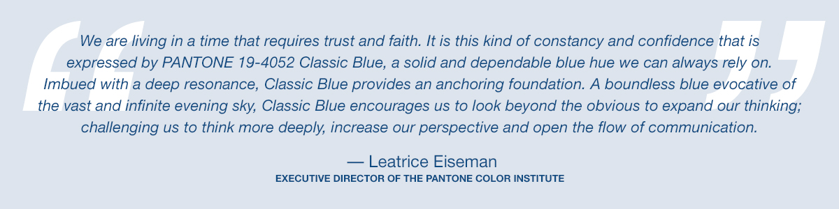 pantone color of the year 2020 classic blue lee eiseman quote