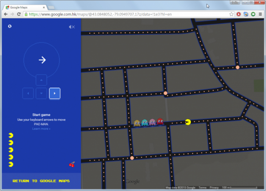 100101 愚人节快乐！Pac Man食鬼入侵Google Maps