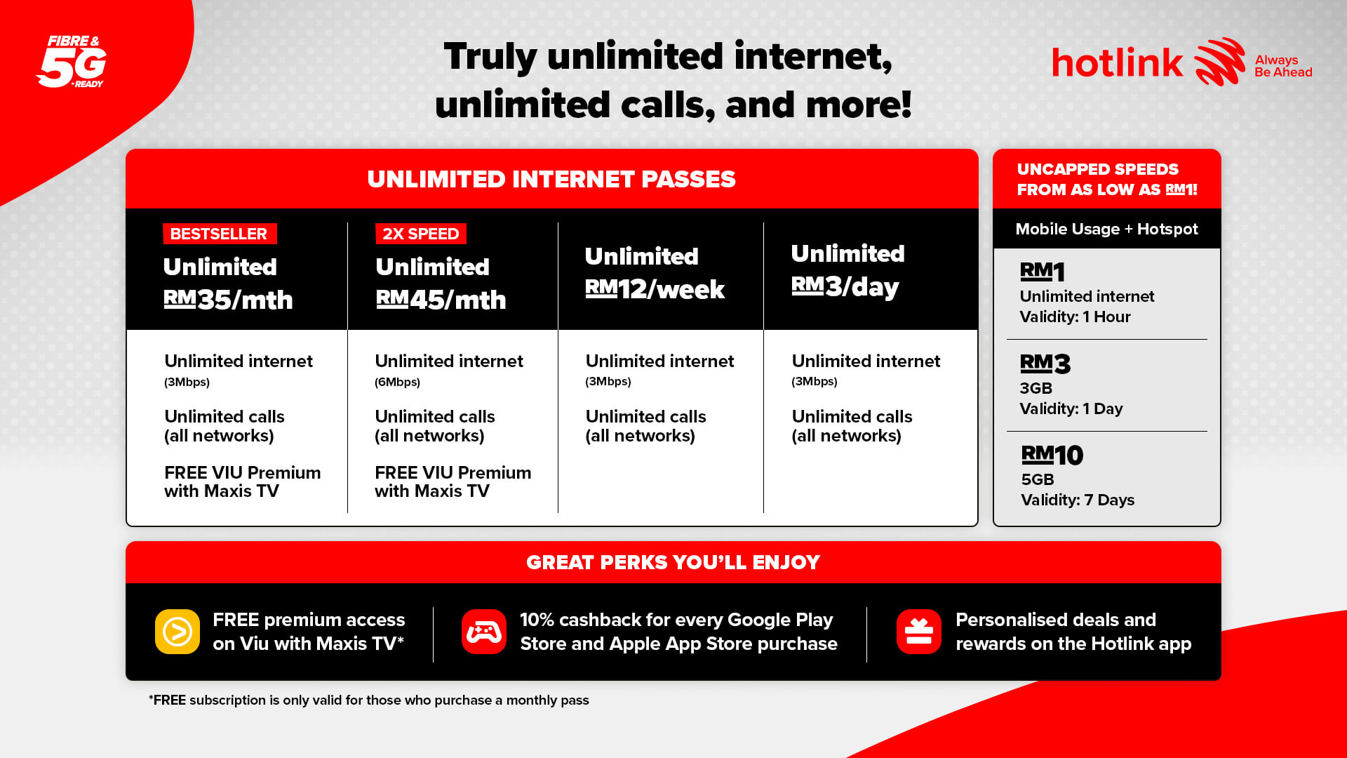 Hotlink Prepaid Unlimited table ENG