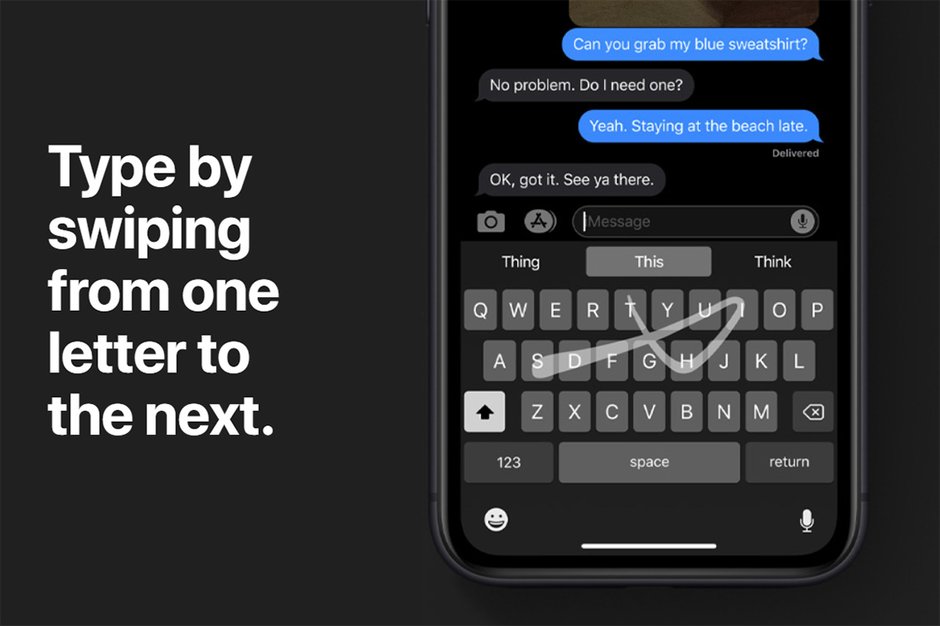 Years after Android iPhone native keyboard finally gets swipe typing