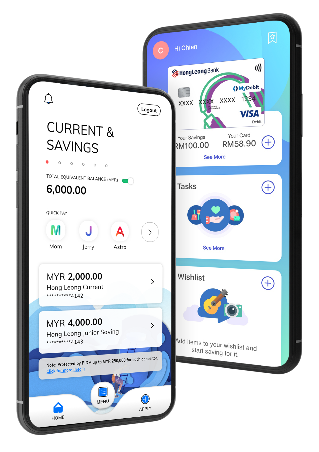 HLB Pocket Connect has Earn Save and Spend interactive features for parents to manage and monitor their children’s banking transactions anywhere anytime