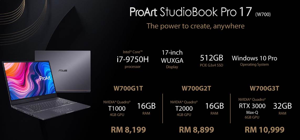 asus proart studiobook pro 17 price