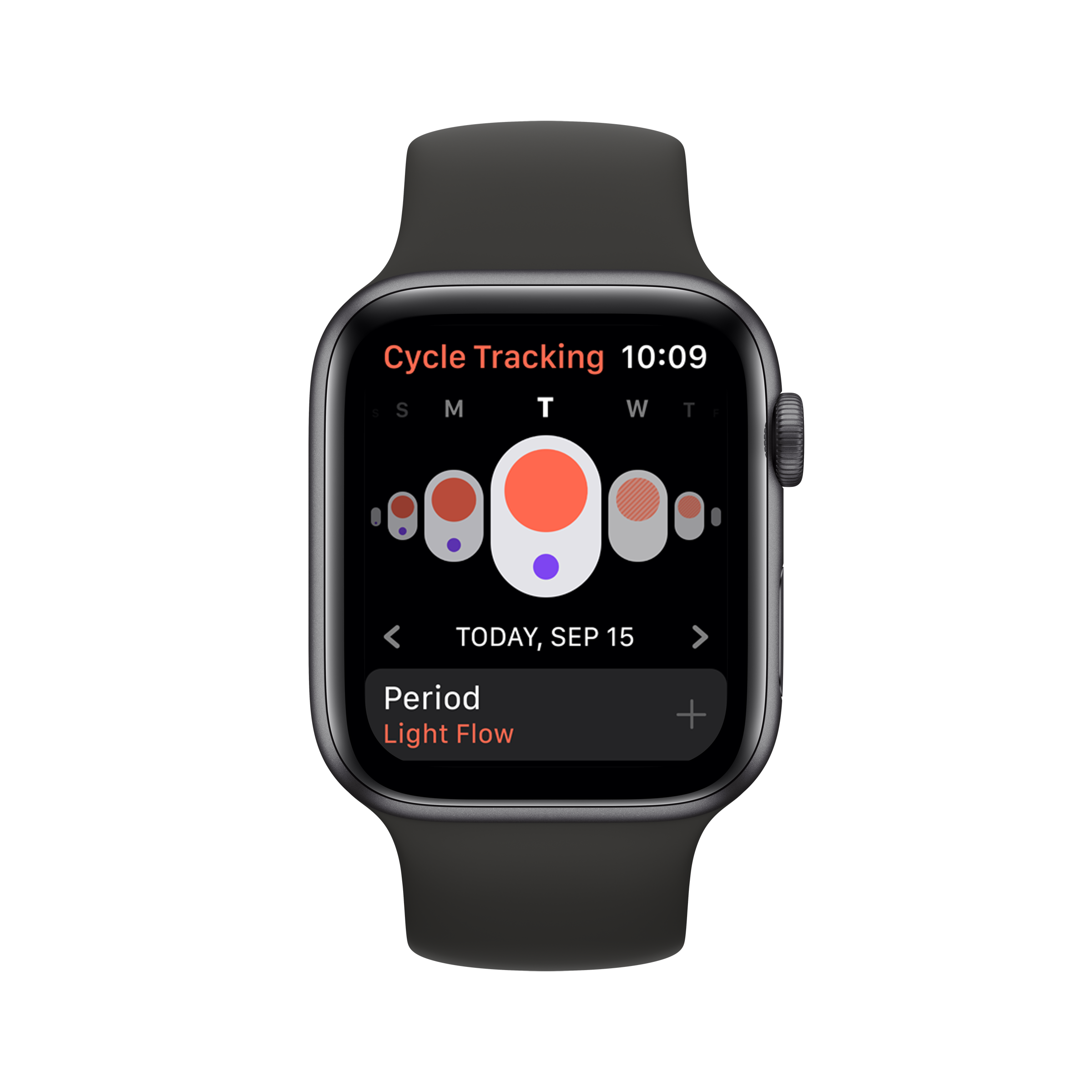 AppleWatchSeries6 cycle tracking screen