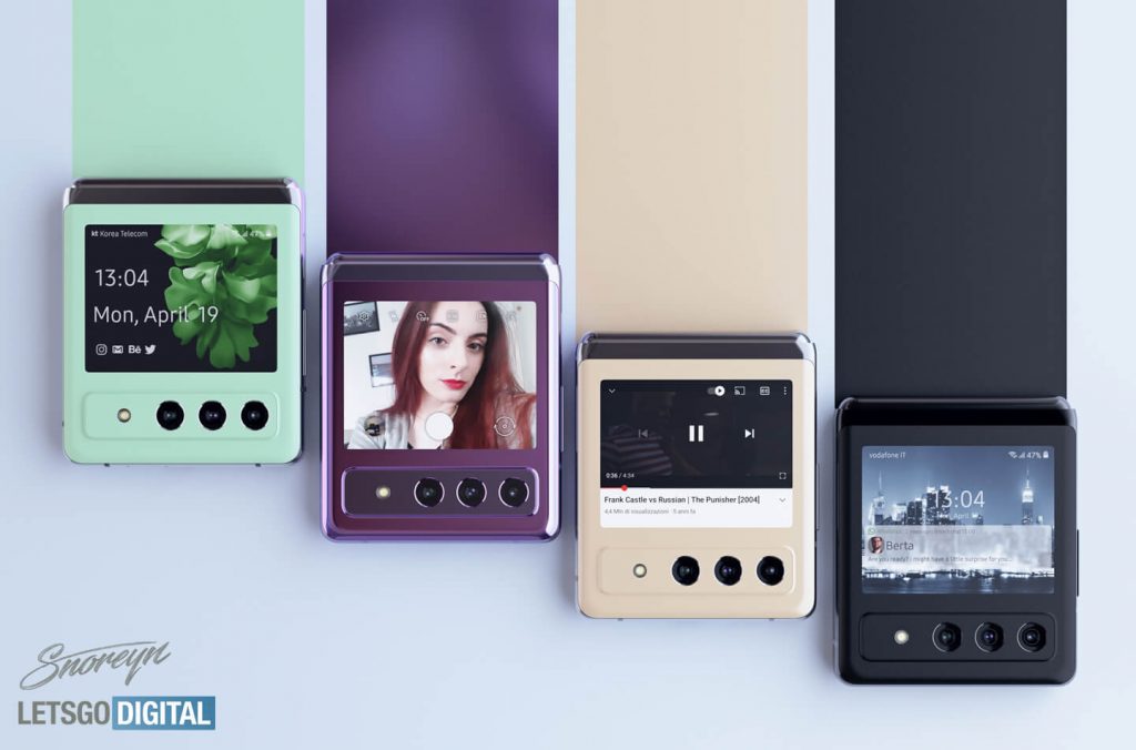 Samsung Galaxy Z Flip 3外观曝光:翻盖式折叠、横向镜头设计+副屏! 5 03 10