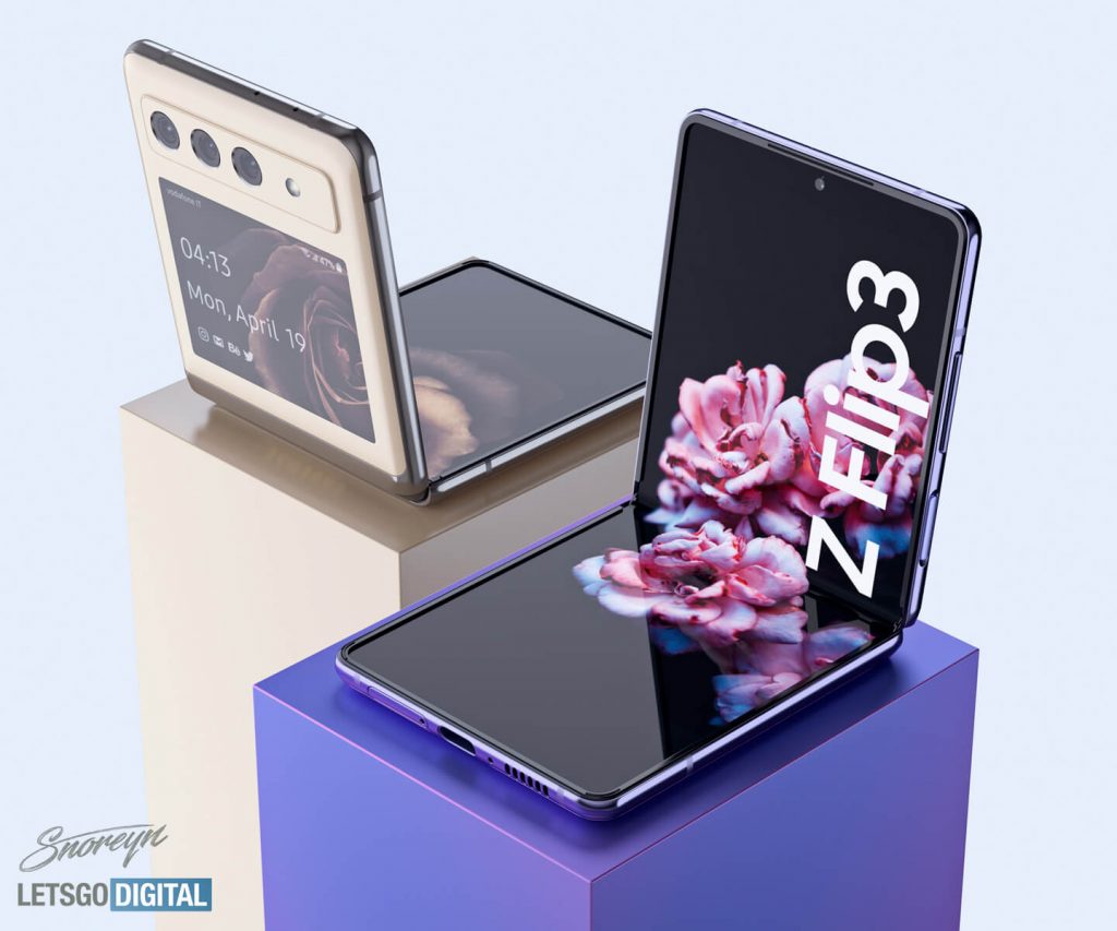 Samsung Galaxy Z Flip 3外观曝光:翻盖式折叠、横向镜头设计+副屏! 3 05 7