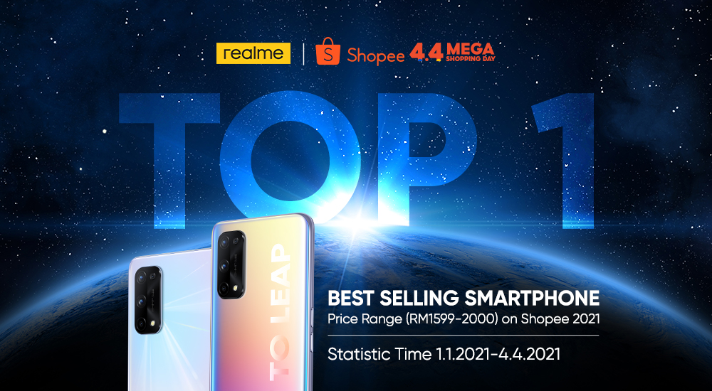 Visual Top 1 Best selling Smartphone within the price range of RM1599 until RM2000