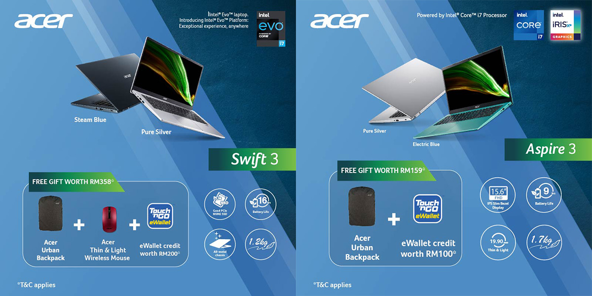 Acer Swift 3 aspire 3 promo