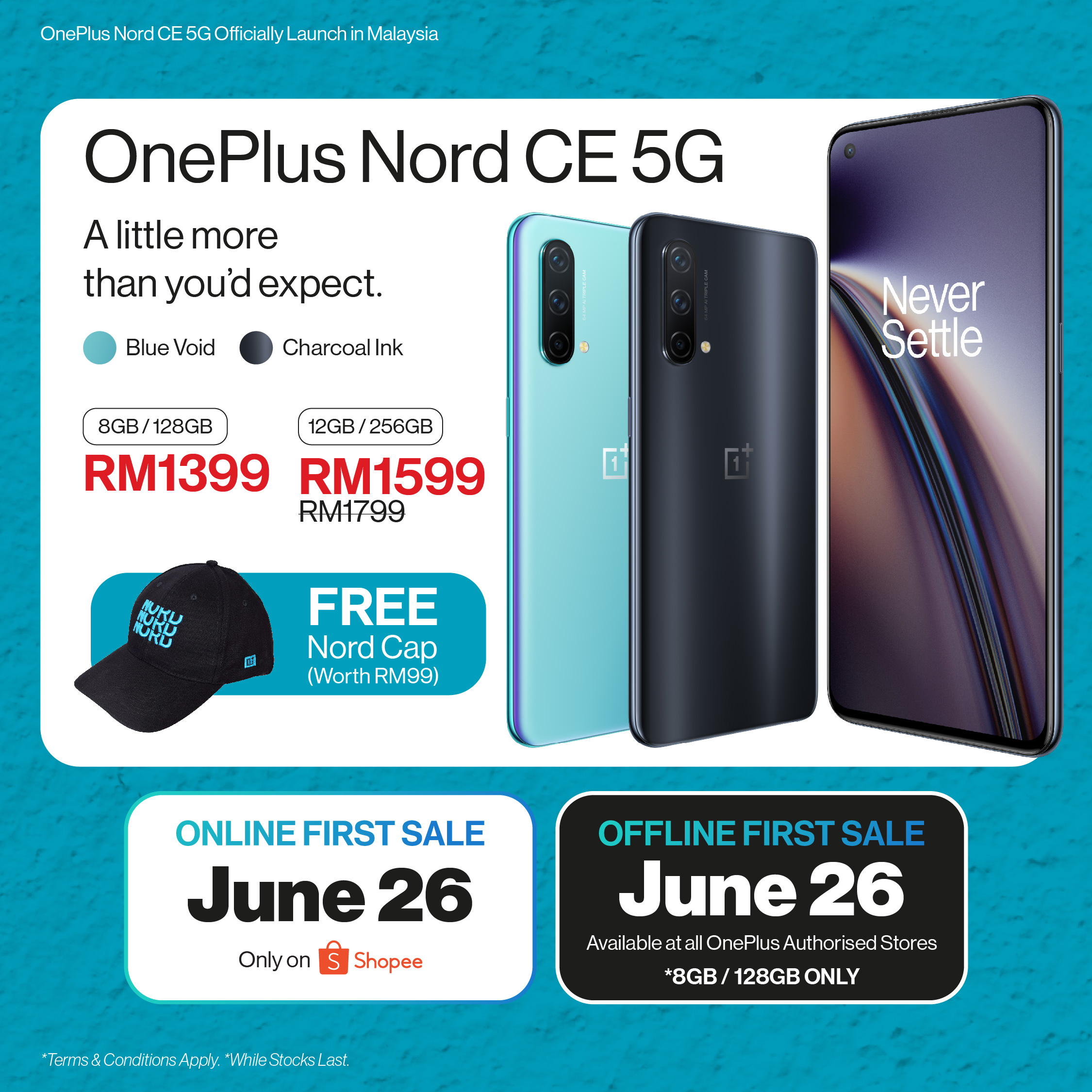 驍龍750G、6400萬三攝、30W閃充：OnePlus Nord CE 5G 正式在馬來西亞發布；售價從RM1399起！ 2