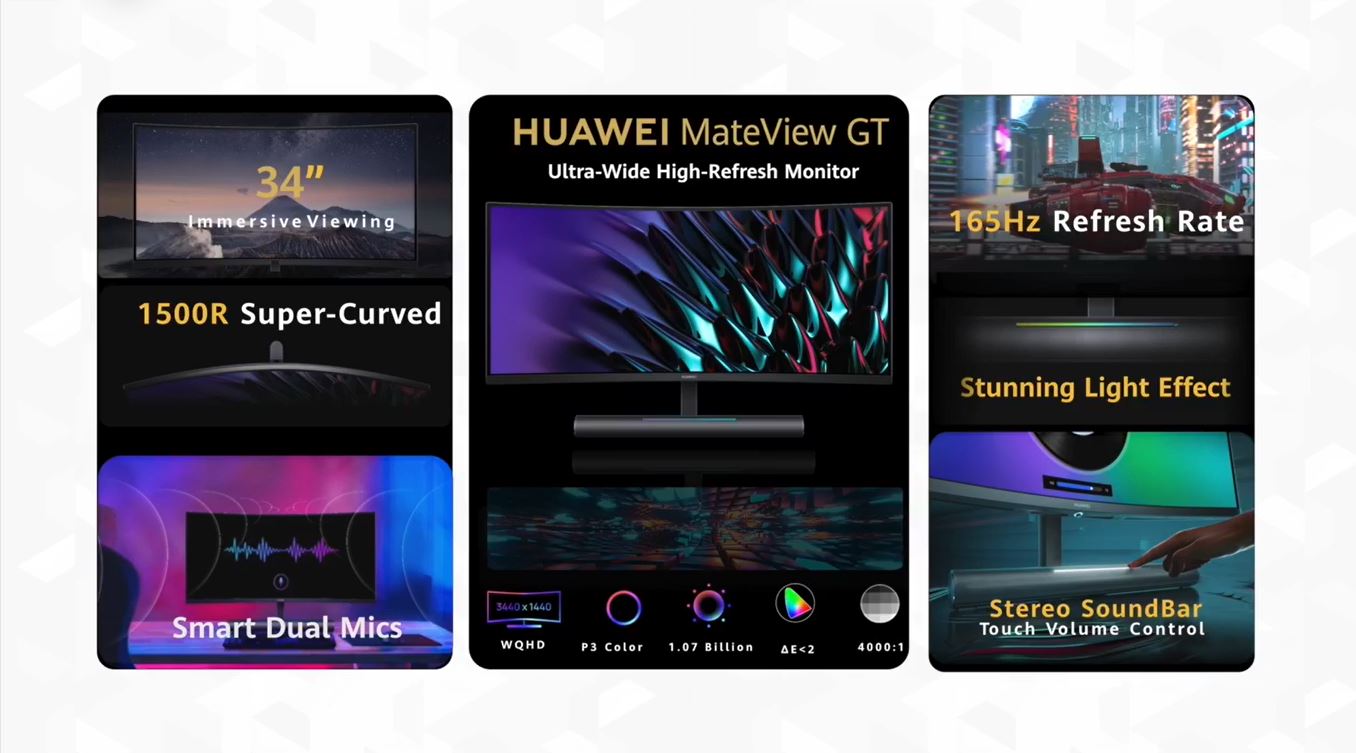 HUAWEI MateView和MateView GT大马发布:28.2寸4K屏/34寸曲面屏、最高165Hz刷新率、支持无线投屏等,售RM2488起! 15 GT总图