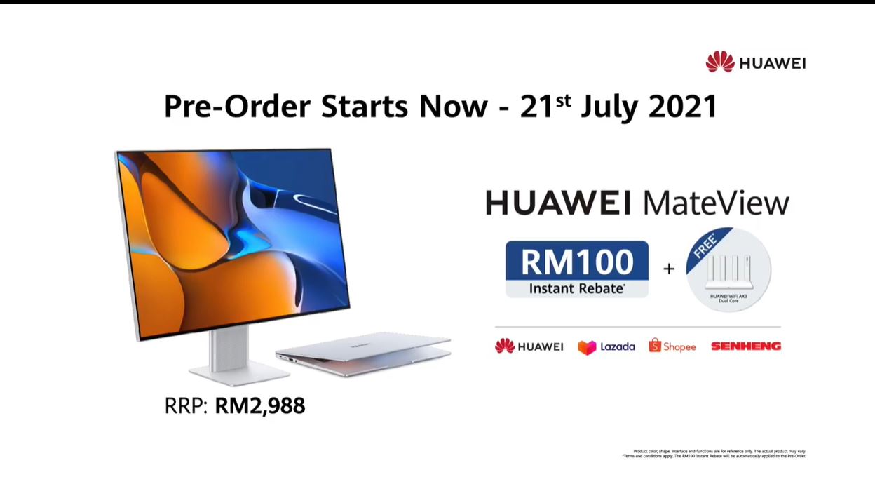 HUAWEI MateView和MateView GT大马发布:28.2寸4K屏/34寸曲面屏、最高165Hz刷新率、支持无线投屏等,售RM2488起! 9 MV价格