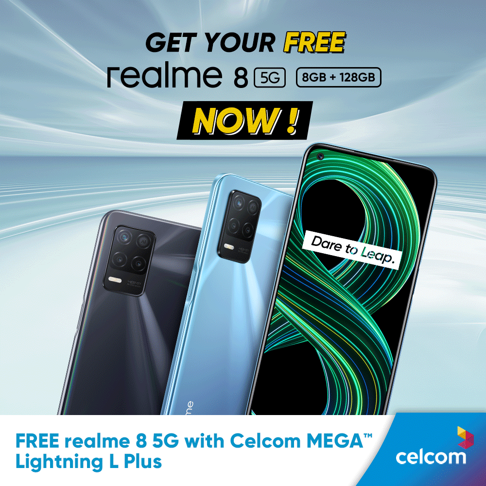 Visual realme 8 5G Now Available for Celcom Postpaid Users