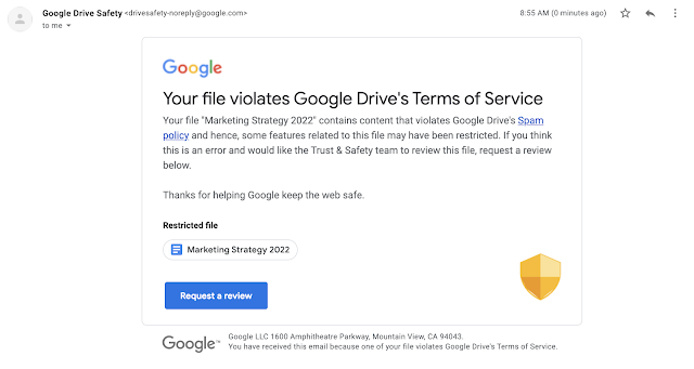 abuse notification email google drive 2