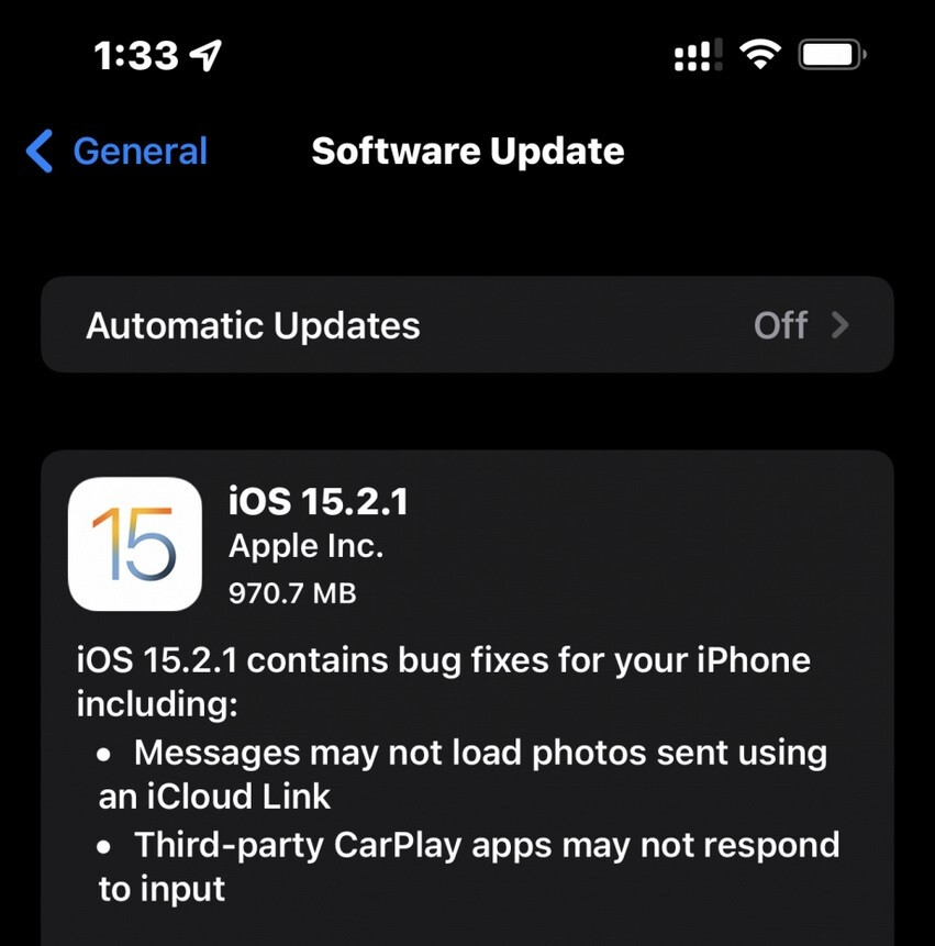 iOS 15.2.1 2