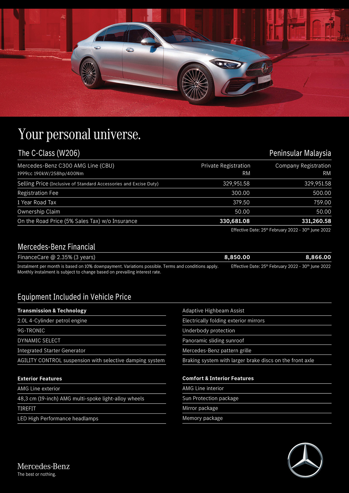 Mercedes Benz C Class amg line price