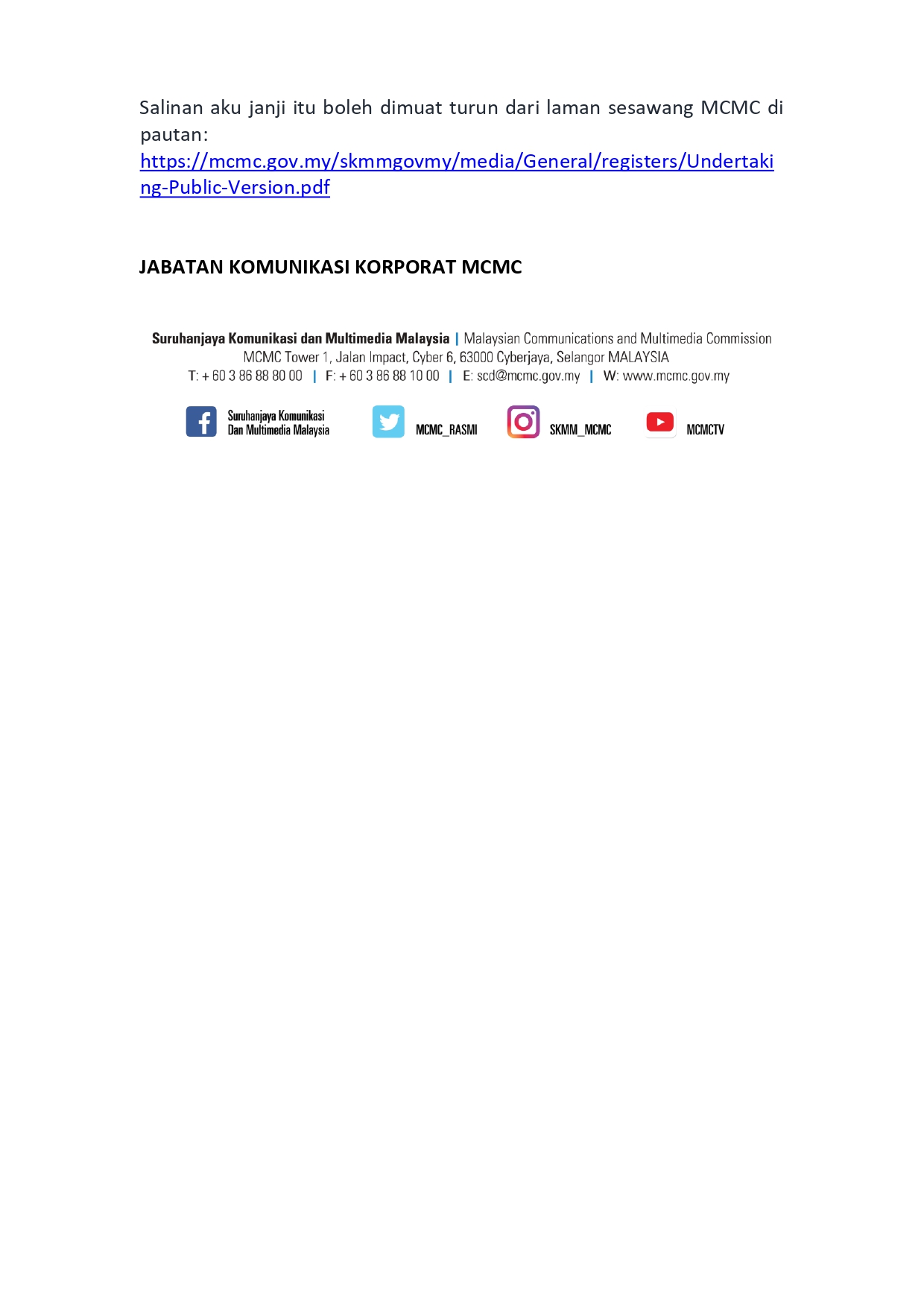 MCMC批准Celcom和Digi合并,成大马最大的电讯商! 3 KENYATAAN MEDIA MCMC PENGGABUNGAN CELCOM DIGI DILULUSKAN 20220629 FINAL page 0002