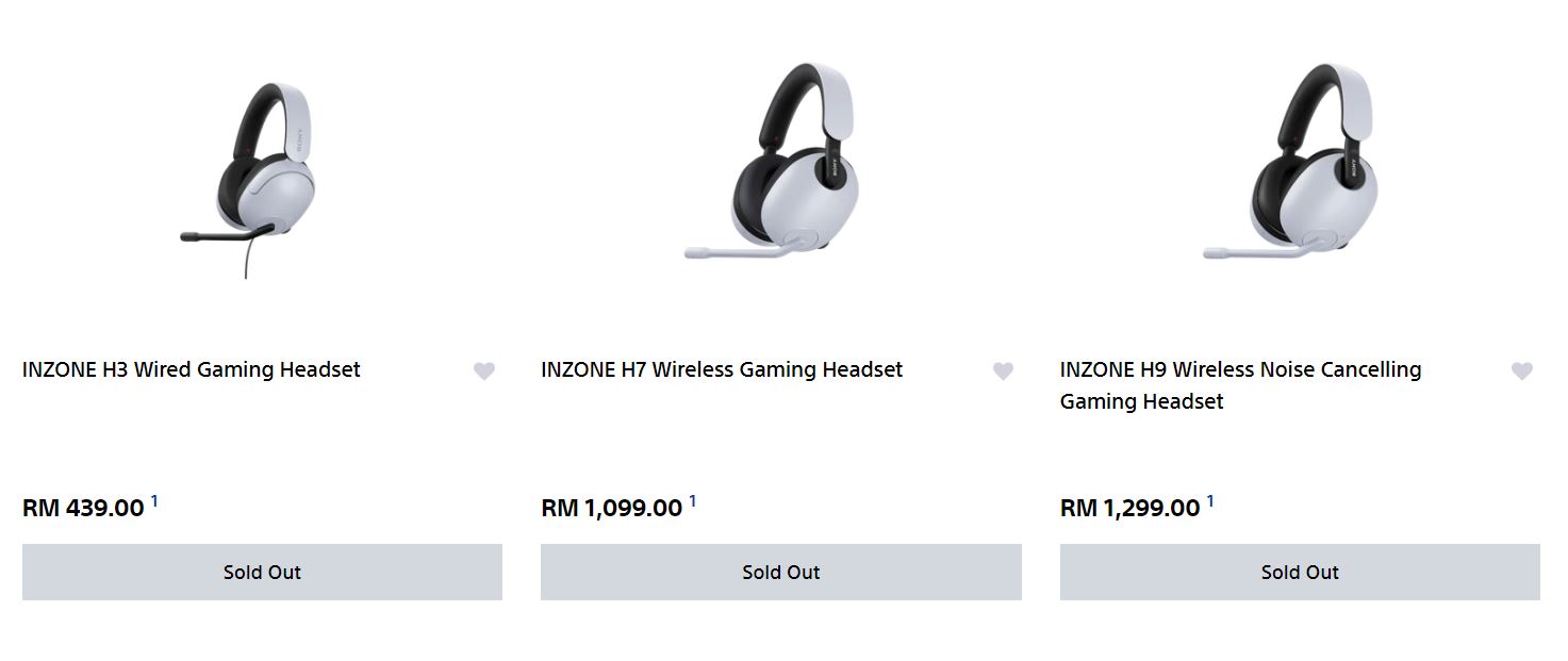 Sony Inzone headsets sold out 1