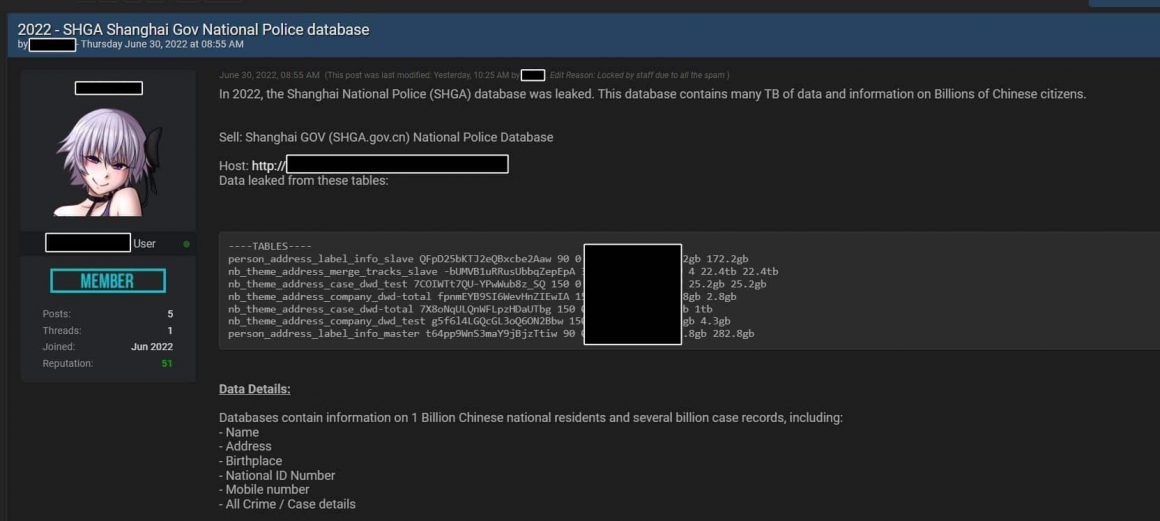 hacker selling stolen shanghai national police database 1160x521 1