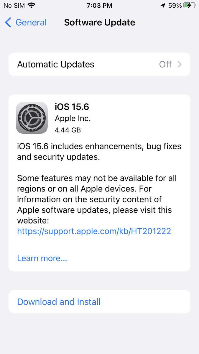 iOS 15.6 RC 1