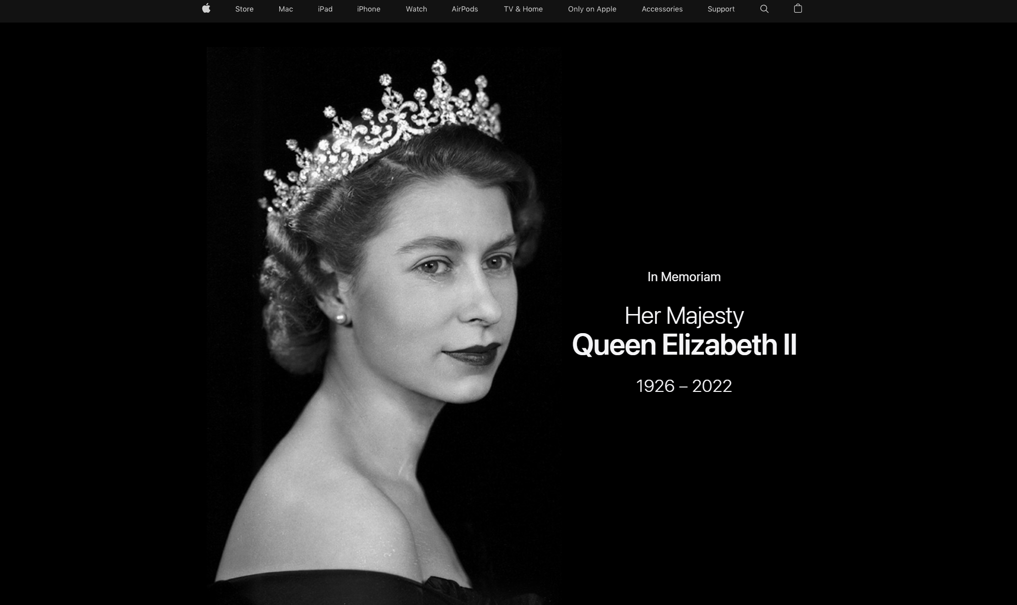 英女王伊丽莎白二世逝世 Apple及Google官网主页更新献上致敬 2 英女王