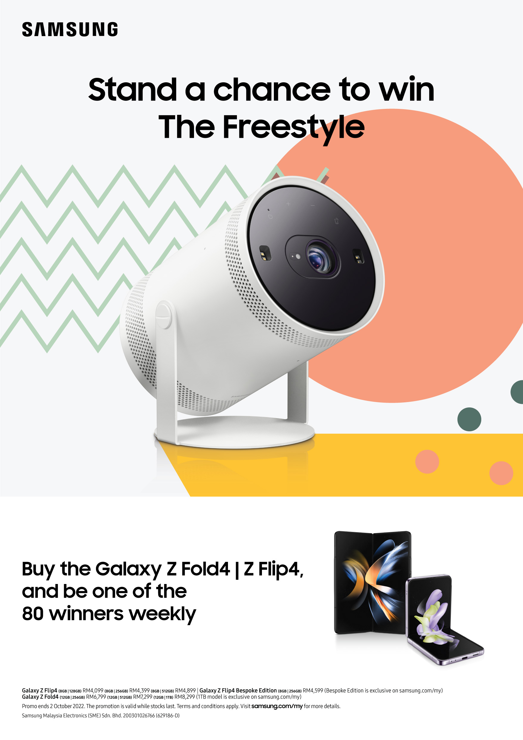 Galaxy Z Flip4 and Galaxy Z Fold4 Offer Win The Freestyle KV