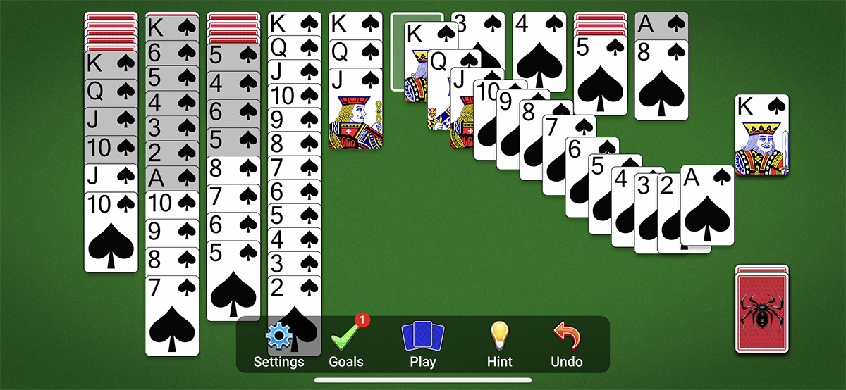 Spider Solitaire Card Game Gameplay 01