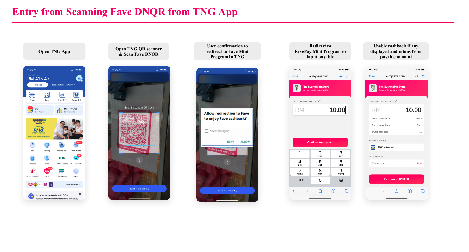 1. Scan Fave DuitNow QR with TNG eWallet
