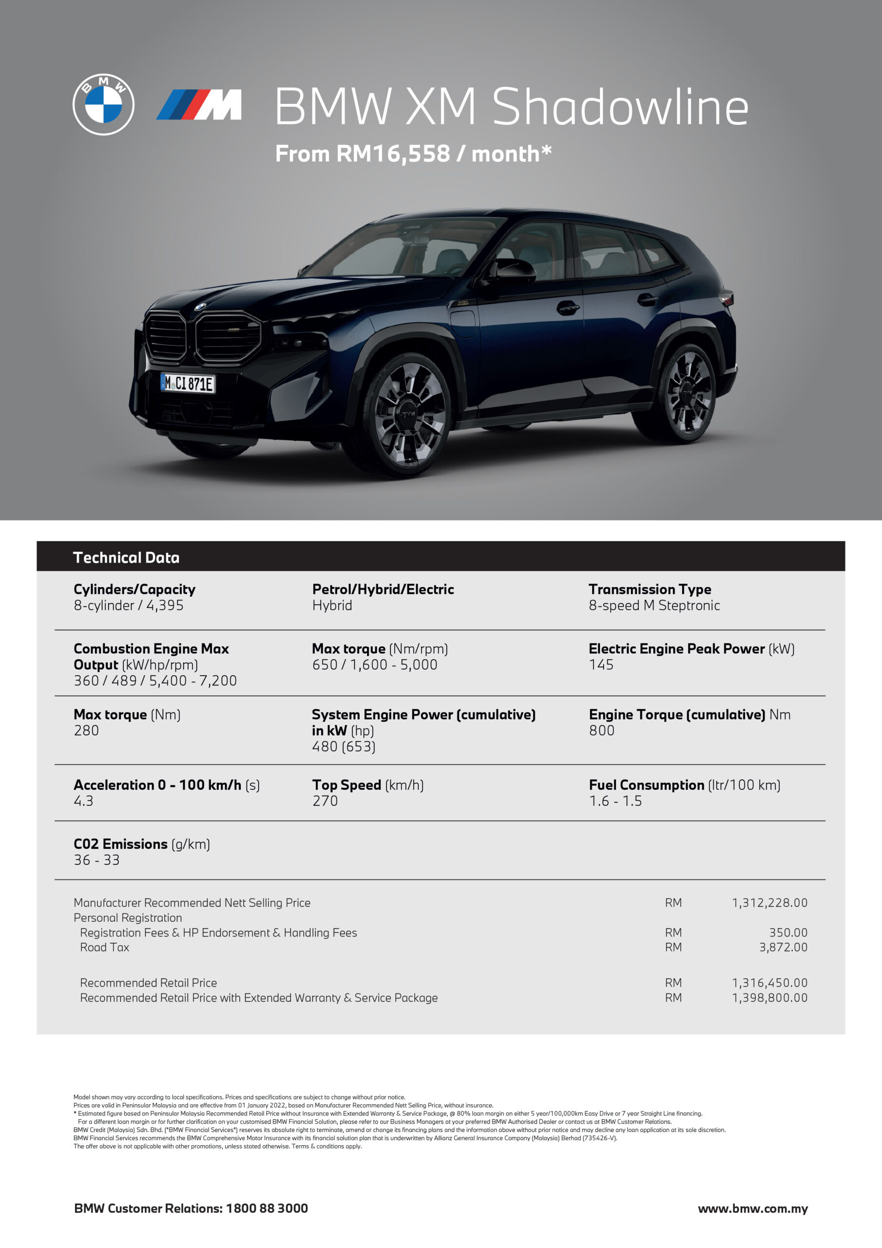 2023 BMW XM Shadow Line Malaysia spec sheet 1 scaled